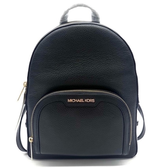 Michael Kors Medium Jaycee Backpack Black/Gold (NWT) - Picture 1 of 12